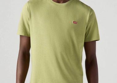 Levi's® ανδρικό T-shirt μονόχρωμο με κεντημένο λογότυπο Standard Fit - 566050270 Λαδί - LEVI'S - 