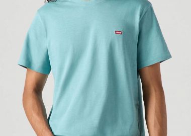 Levi's® ανδρικό T-shirt μονόχρωμο με κεντημένο λογότυπο Standard Fit - 566050272 Τυρκουάζ - LEVI'S - 