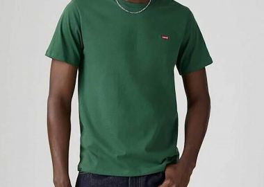 Levi's® ανδρικό T-shirt μονόχρωμο με λογότυπο στο στήθος Standrad Fit - 566050292 Κυπαρισσί - LEVI'S - 