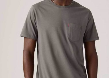 Levi's® ανδρικό T-shirt μονόχρωμο με τσέπη Standrad Fit - 193420441 Γκρι - LEVI'S - 