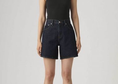 Levi's® γυναικεία denim βερμούδα ψηλόμεση πεντάτσεπη Baggy Fit - A93110006 Denim Blue Σκούρο - LEVI'S - 