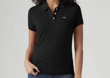 Levi's® γυναικεία μπλούζα πόλο πικέ με λογότυπο Slim Fit - 525990046 Μαύρο - LEVI'S - 