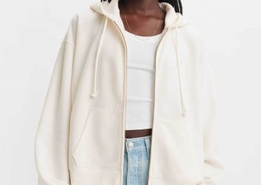 Levi's® γυναικεία ζακέτα φούτερ μονόχρωμη με κουκούλα και τσέπες - A59450015 Εκρού - LEVI'S - 