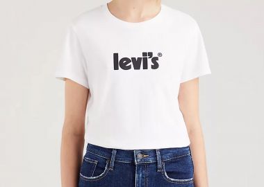 Levi's® γυναικείο T-shirt με logo print μπροστά Standard Fit - 1736917-55 Λευκό - LEVI'S - 