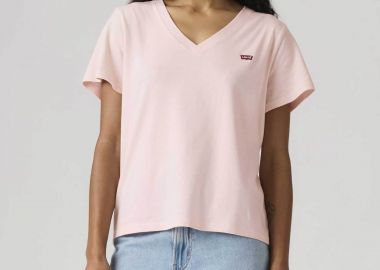 Levi's® γυναικείο T-shirt με V και λογότυπο Standard Fit 