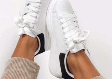 ΛΕΥΚΑ ΜΕ ΜΑΥΡΟ SNEAKERS - CAMELIA - fashionroom - 