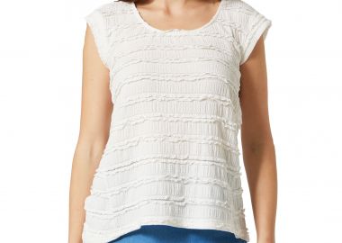 ΛΕΥΚΗ ΚΟΝΤΟΜΑΝΙΚΗ ΖΑΚΑΡ ΜΠΛΟΥΖΑ ΜΕ ΠΙΕΤΕΣ - Anna Raxevsky - 