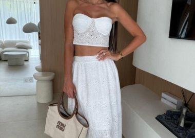 ΛΕΥΚΟ BRODERIE ΣΕΤ - FLARE - sense-shop - 
