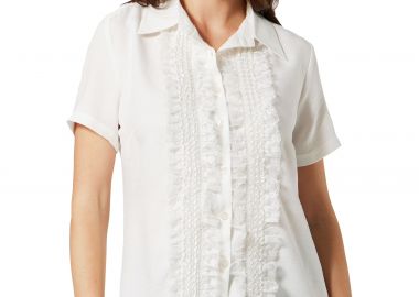 ΛΕΥΚΟ ΠΟΥΚΑΜΙΣΟ ΜΕ ΔΑΝΤΕΛΑ - Anna Raxevsky - 