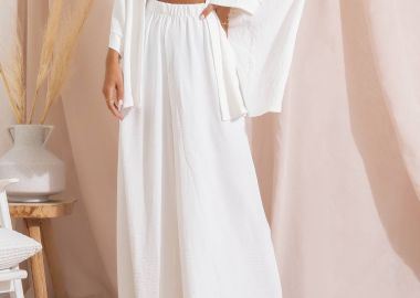 ΛΕΥΚΟ ΣΕΤ ΠΑΝΤΕΛΟΝΑ ΜΕ ΚΙΜΟΝΟ- LUCREZIA - sense-shop - 