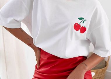 ΛΕΥΚΟ T-SHIRT - CHERRY - sense-shop - 