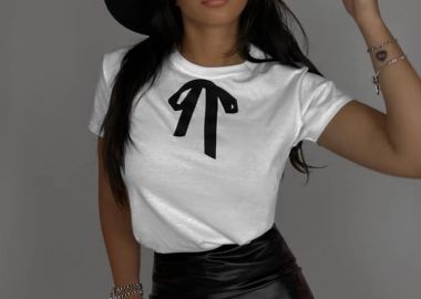 ΛΕΥΚΟ TSHIRT - ΒOW - fashionroom - 