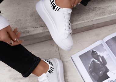 ΛΕΥΚΟ ΖΕΒΡΕ SNEAKERS - CAMELIA - sense-shop - 