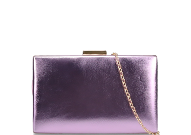 Λιλά μεταλλικό clutch τσαντάκι - MIGATO - 