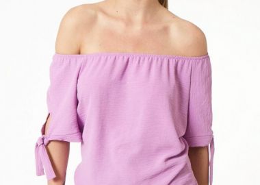 ΛΙΛΑ ΜΠΛΟΥΖΑ ΜΕ ΛΑΣΤΙΧΟ ΣΤΟΥΣ ΩΜΟΥΣ - Anna Raxevsky - 