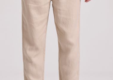 Linen blend casual chino παντελόνι - FUNKY BUDDHA - 