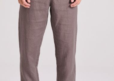 Linen blend casual chino παντελόνι - FUNKY BUDDHA - 