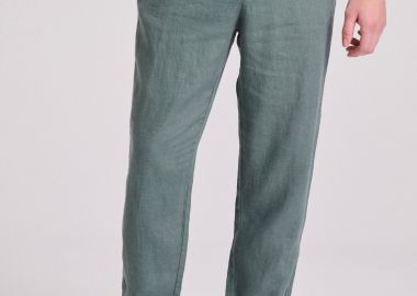 Linen blend casual chino παντελόνι - FUNKY BUDDHA - 