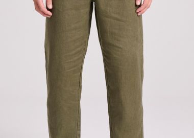 Linen blend casual chino παντελόνι - FUNKY BUDDHA - 