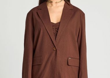 Linen blend γυναικείο σακάκι - FUNKY BUDDHA - 