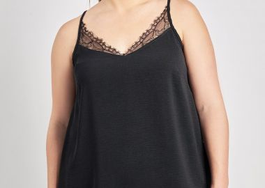 Lingerie τοπ με δαντέλα washed ανάγλυφο -  - 