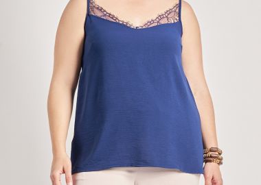 Lingerie τοπ με δαντέλα washed ανάγλυφο -  - 