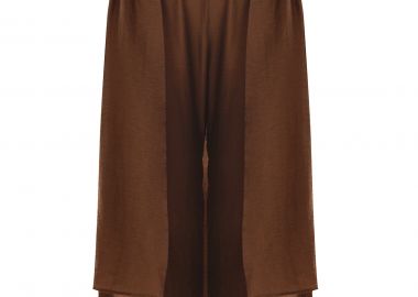 Λινή wide-leg παντελόνα με layered σχέδιο - MAT FASHION - 