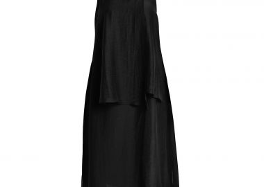 Λινό αμάνικο φόρεμα με layered σχέδιο - MAT FASHION - 