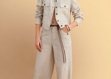 Λινό παντελόνι με ζωνάκι - 5206179078313 -  - 