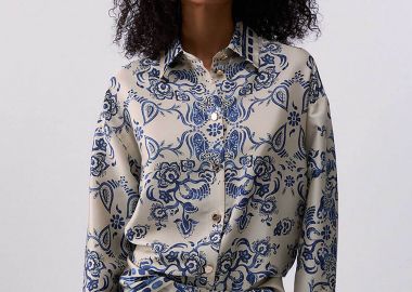 Liu Jo γυναικείο πουκάμισο με all-over print Oversized Fit - CA6229TS555 Εκρού - LIU JO - 
