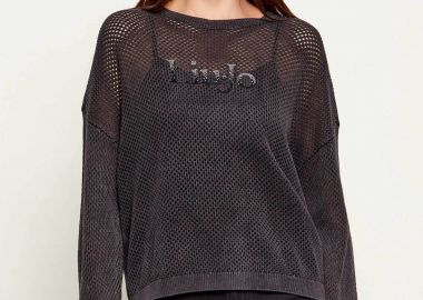Liu Jo γυναικείo πουλόβερ με διάτρητο σχέδιο Relaxed Fit - TA6111MS71G Μαύρο - LIU JO - 
