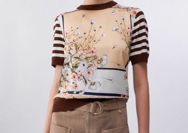 Liu Jo γυναικείο πουλόβερ με floral print - WA6386MS49I Λευκό - LIU JO - 
