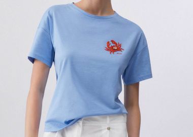 Liu Jo γυναικείο T-shirt με print Regular Fit - WA6414JS923 Γαλάζιο - LIU JO - 