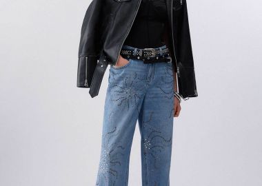 Liu Jo γυναικείo τζιν παντελόνι με στρας Straight Leg - UA6263D4820 Denim Blue - LIU JO - 