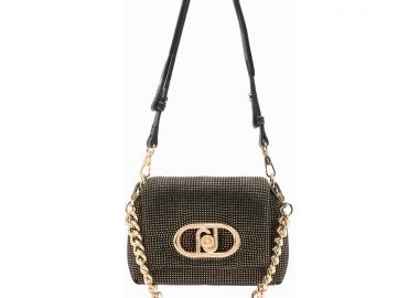 LIU JO μαύρη τσαντα ώμου LaPuffy Strass - Liu Jo - 