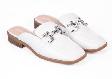 Loafers εξώφτερνα με αγκράφα - Λευκό - Issue - 