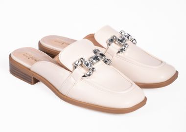 Loafers εξώφτερνα με αγκράφα - Μπεζ - Issue - 