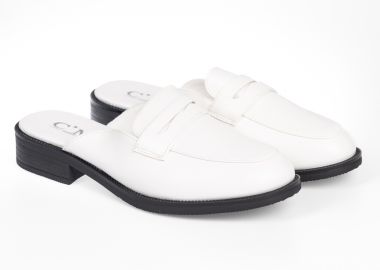 Loafers εξώφτερνα με χοντρό τακούνι - Λευκό - Issue - 