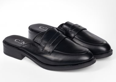 Loafers εξώφτερνα με χοντρό τακούνι - Μαύρο - Issue - 