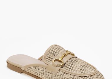 Loafers εξώφτερνα με ψάθινο σχέδιο - Πούρο - Issue - 