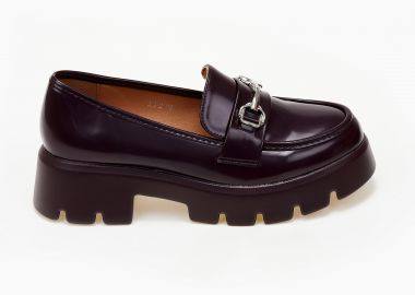 Loafers με αγκράφα - Μπορντώ - Issue - 