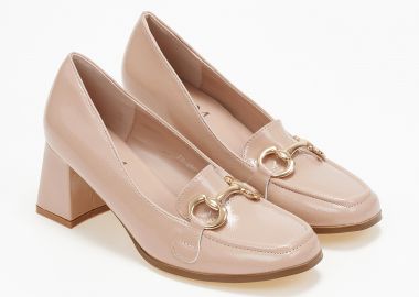 Loafers με χοντρό τακούνι - Μπεζ - Issue - 