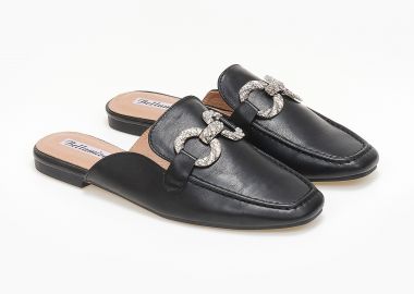 Loafers με διακοσμητική αγκράφα - Μαύρο - Issue - 