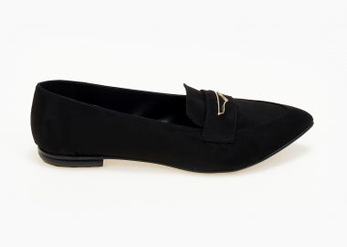 Loafers με διακοσμητική αγκράφα - Μαύρο - Issue - 