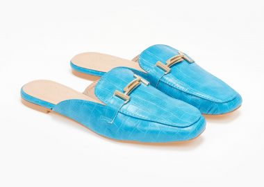 Loafers με διακοσμητική αγκράφα - Μπλε - Issue - 