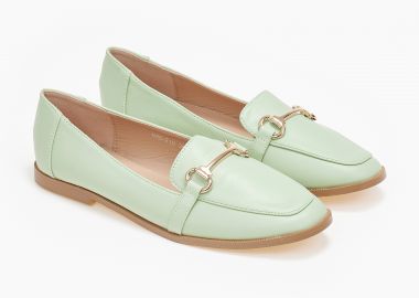 Loafers με διακοσμητική αγκράφα - Πράσινο - Issue - 