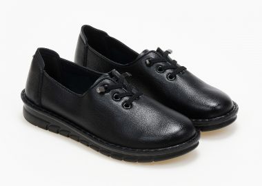 Loafers με ελαστικά κορδόνια - Μαύρο - Issue - 