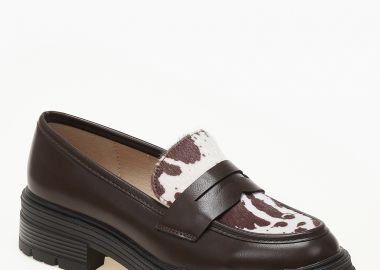 Loafers με λεπτομέρια cow - Καφέ - Issue - 