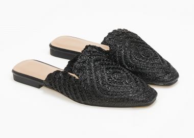 Loafers με πλεκτο σχέδιο - Μαύρο - Issue - 