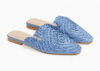 Loafers με πλεκτο σχέδιο - Μπλε - Issue - 